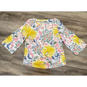 Boden Laurie Linen Top in Tropical Charm Size 8